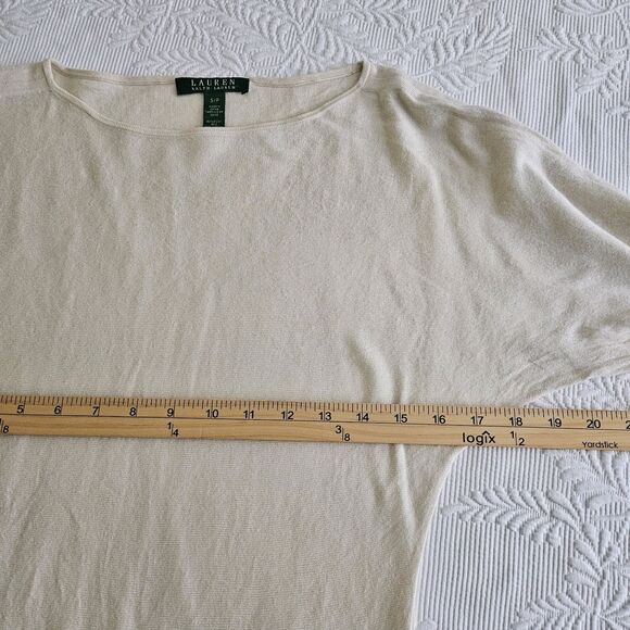 Lauren Ralph Lauren Women's Cream Top Size PS 80% Silk 20% Cotton - Picture 5 of 9
